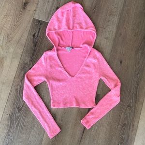 Cropped top with hood